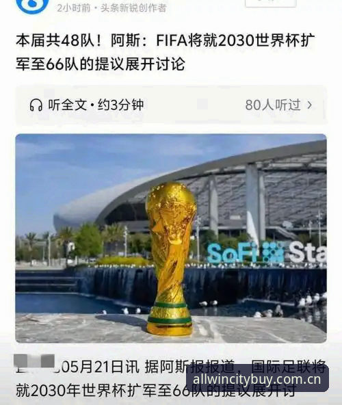 解读2030年世界杯扩军至66队的3大关键变化，中国男足迎来新机遇
